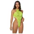 Zôf Sunny - body en dentelle à échancrure haute avec tour de cou (jaune)