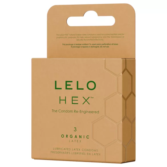 LELO Hex Organic - préservatif ultra fin - latex naturel - boîte de 3