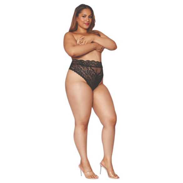 Dreamgirls - culotte taille haute en dentelle (noir)