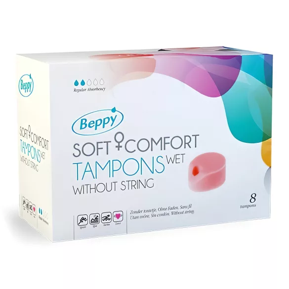 Beppy - tampon hygiénique sans ficelle - lubrifié - pack de 8
