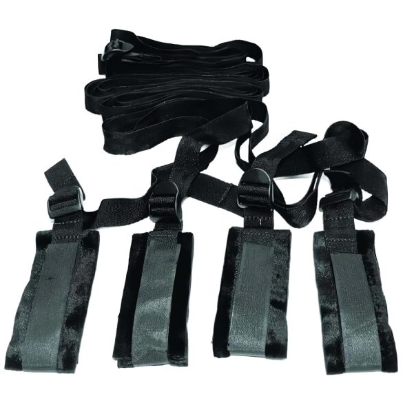 S&M - kit de bondage pour lit - attaches réglables - noir