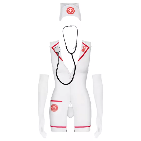 Obsessive Emergency - déguisement infirmière - ensemble lingerie - blanc (S/M)