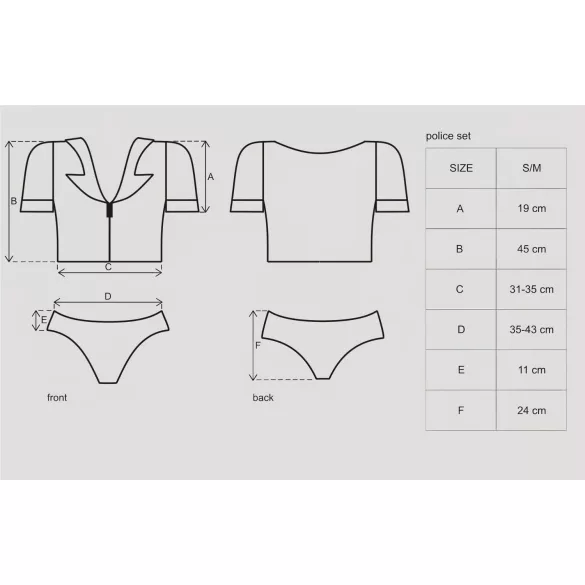 Obsessive - Déguisement policière femme - ensemble S/M