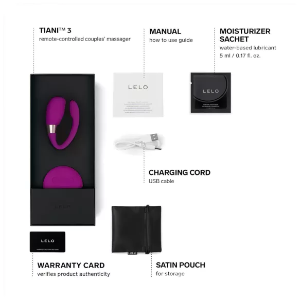 LELO Tiani 3 - vibromasseur couple - silicone - violet