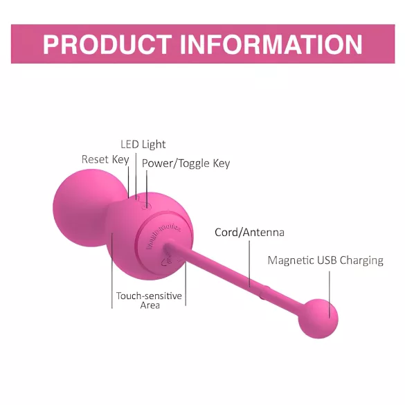 Magic Motion Kegel Master - Duo de boules de geisha intelligentes (rose)