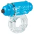 Screaming Color Pop - anneau pénien vibrant - silicone transparent bleu