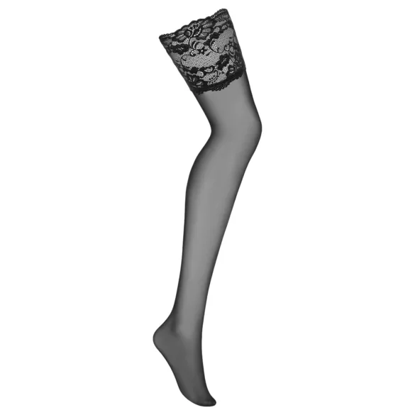 Obsessive - Bas autofixants larges dentelle - noir