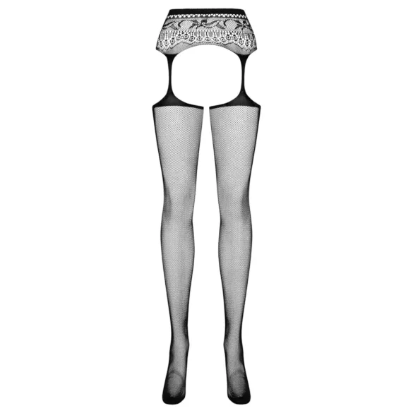Obsessive - ensemble porte-jarretelles fleuri - noir (S-L)