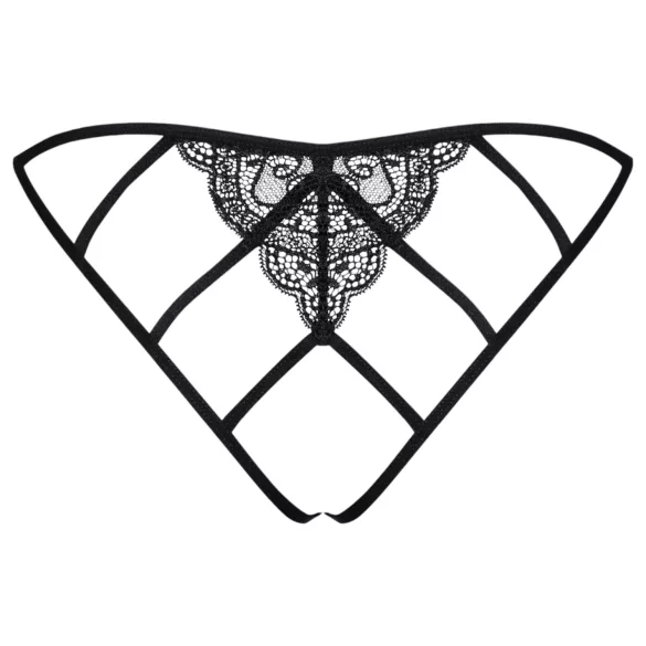 Obsessive Miamor - culotte ouverte en résille et dentelle - noir