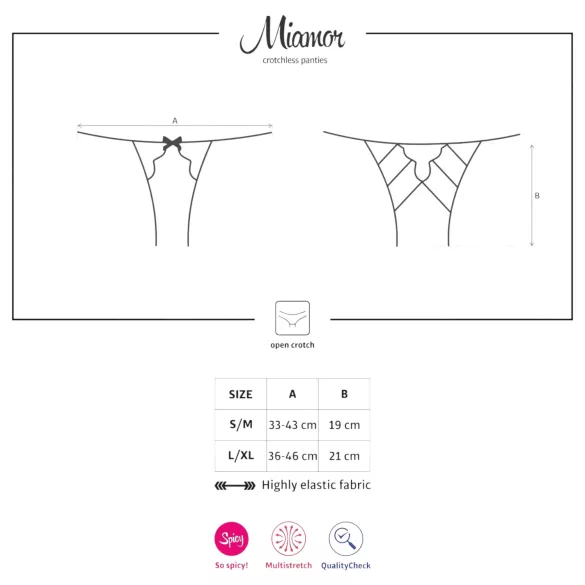 Obsessive Miamor - culotte ouverte en résille et dentelle - noir