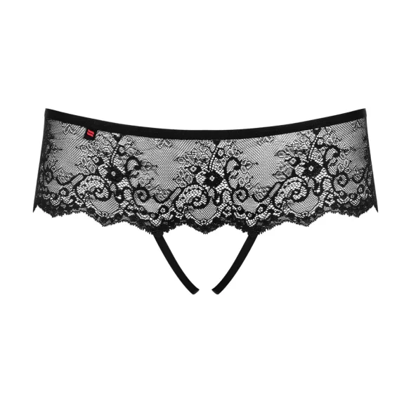 Obsessive Merossa - string ouvert femme avec strass - noir
