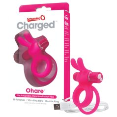   Screaming O Ohare - anneau pénien vibrant lapin rechargeable - silicone rose