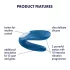 Satisfyer Double Whale - vibromasseur couple 2 moteurs - silicone bleu
