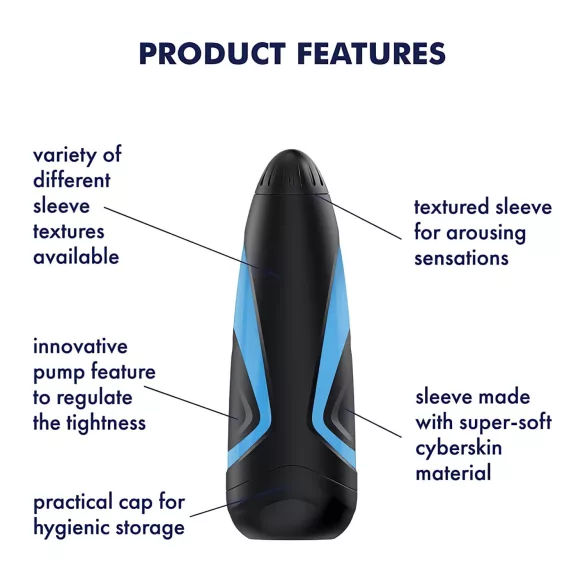 Satisfyer Men One - masturbateur à aspiration - bleu et noir