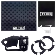 LOCK A WILLY - cage pénis avec cadenas - silicone noir