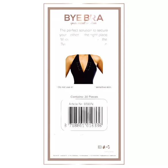 Bye Bra - ruban adhésif double face vêtements - lot de 20