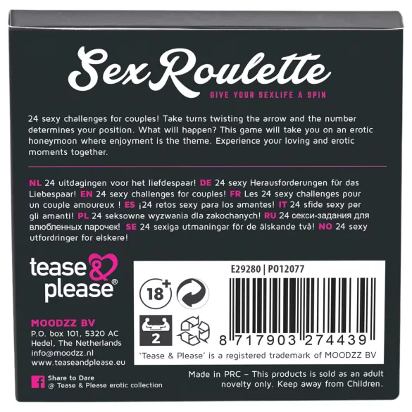 Sex Roulette Love & Married - jeu de société érotique multilingue