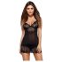 Obsessive Alluria - nuisette en dentelle et string (noir)