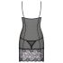 Obsessive Alluria - nuisette en dentelle et string (noir)