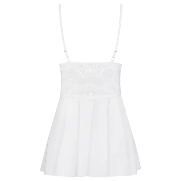 Obsessive - babydoll en dentelle avec string - blanc