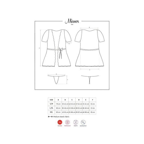 Peignoir Miamor Obsessive - Dentelle et String (noir) - L/XL