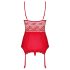 Obsessive Lovica - porte-jarretelles en dentelle et string - rouge