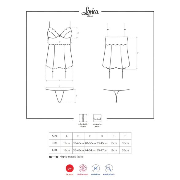 Obsessive Lovica - porte-jarretelles en dentelle et string - rouge