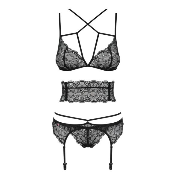 Obsessive Frivolla - ensemble lingerie dentelle épicé (noir)