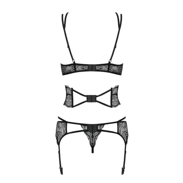 Obsessive Frivolla - ensemble lingerie dentelle épicé (noir) - L/XL