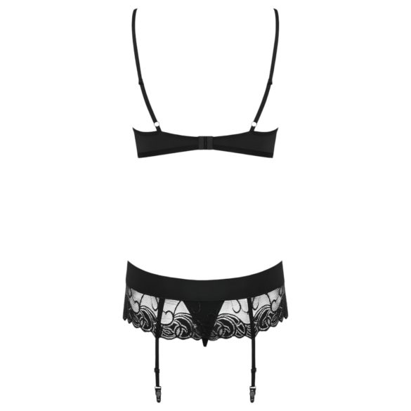 Obsessive Wonderia - ensemble lingerie dentelle brodée noire