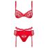 Obsessive Heartina - ensemble lingerie - rouge - L/XL