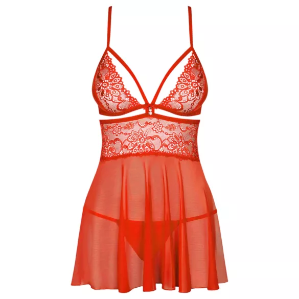 Obsessive - babydoll sexy en dentelle avec string - rouge
