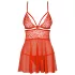 Obsessive - babydoll sexy en dentelle avec string - rouge - L/XL