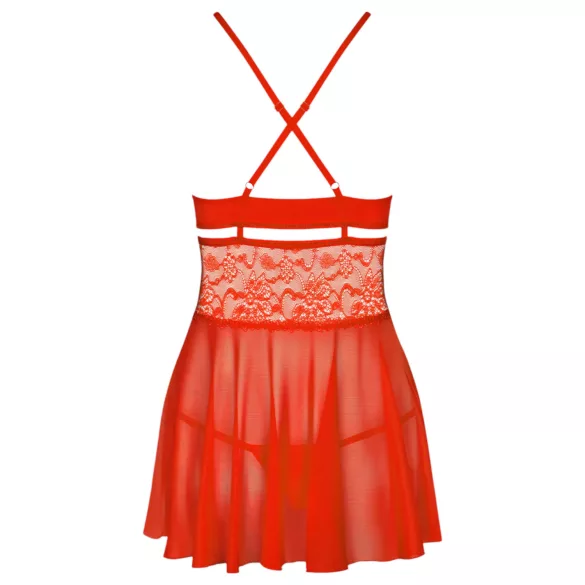 Obsessive - babydoll sexy en dentelle avec string - rouge - L/XL