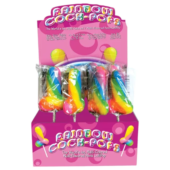 Rainbow Cock Pop - sucette en forme de pénis (85 g) - goût fruité