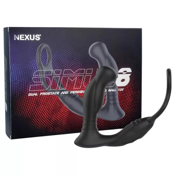Nexus Simul8 - anneau pénien vibrant avec plug anal - silicone noir
