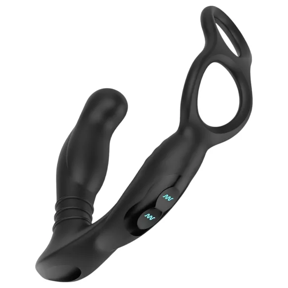 Nexus Simul8 - anneau pénien vibrant avec plug anal - silicone noir