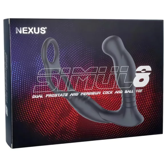 Nexus Simul8 - anneau pénien vibrant avec plug anal - silicone noir