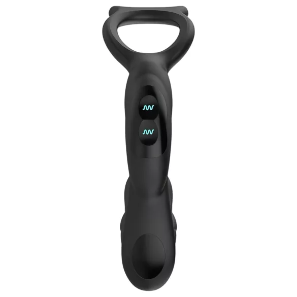 Nexus Simul8 - anneau pénien vibrant avec plug anal - silicone noir
