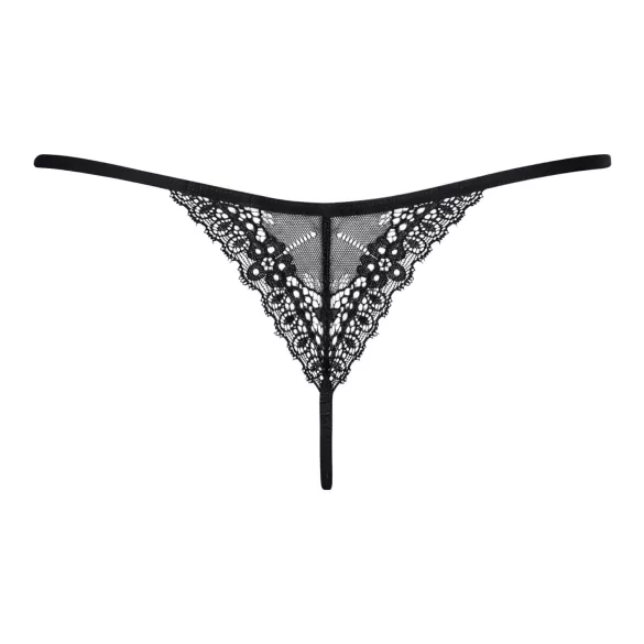 Obsessive Intensa - string en dentelle à lanières - noir - L/XL