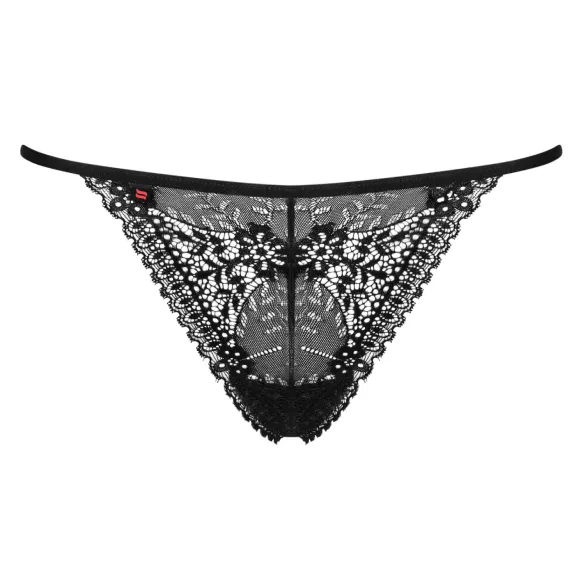 Obsessive Intensa - string en dentelle à lanières - noir - L/XL