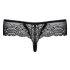 Obsessive - string femme dentelle avec strass - noir