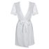 Obsessive Miamor Robe - peignoir à manches en dentelle avec string (blanc) - L/XL