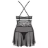 Obsessive - babydoll transparent dentelle - ensemble noir - L/XL