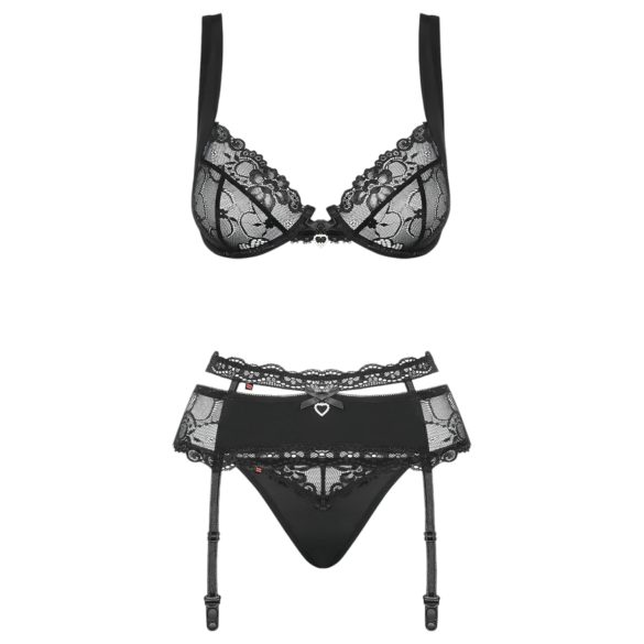 Obsessive Heartina - ensemble lingerie - noir