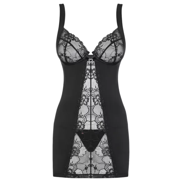 Obsessive - nuisette et string - dentelle noire - L/XL