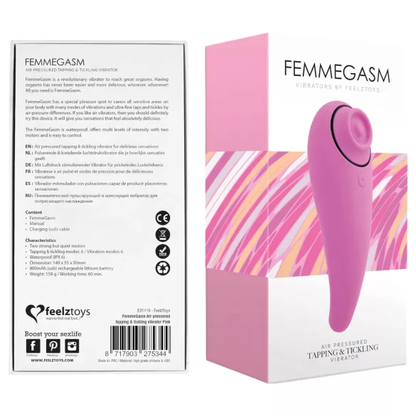 FEELZTOYS Femmegasm - vibromasseur clitoridien 2en1 rechargeable - rose