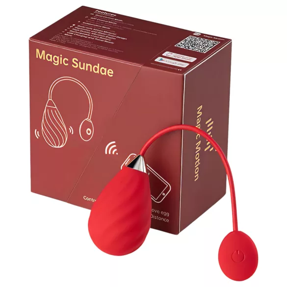 Magic Motion Sundae - œuf vibrant connecté - rechargeable - rouge