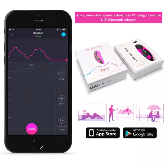 Lovense Ferri - vibromasseur clitoridien portable contrôlé par application (noir-rose)