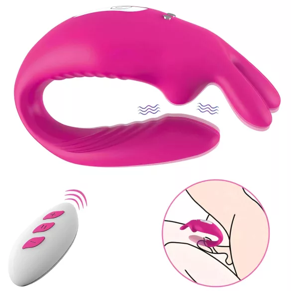 Aixiasia Hera - vibromasseur duo sans fil et rechargeable (rose)